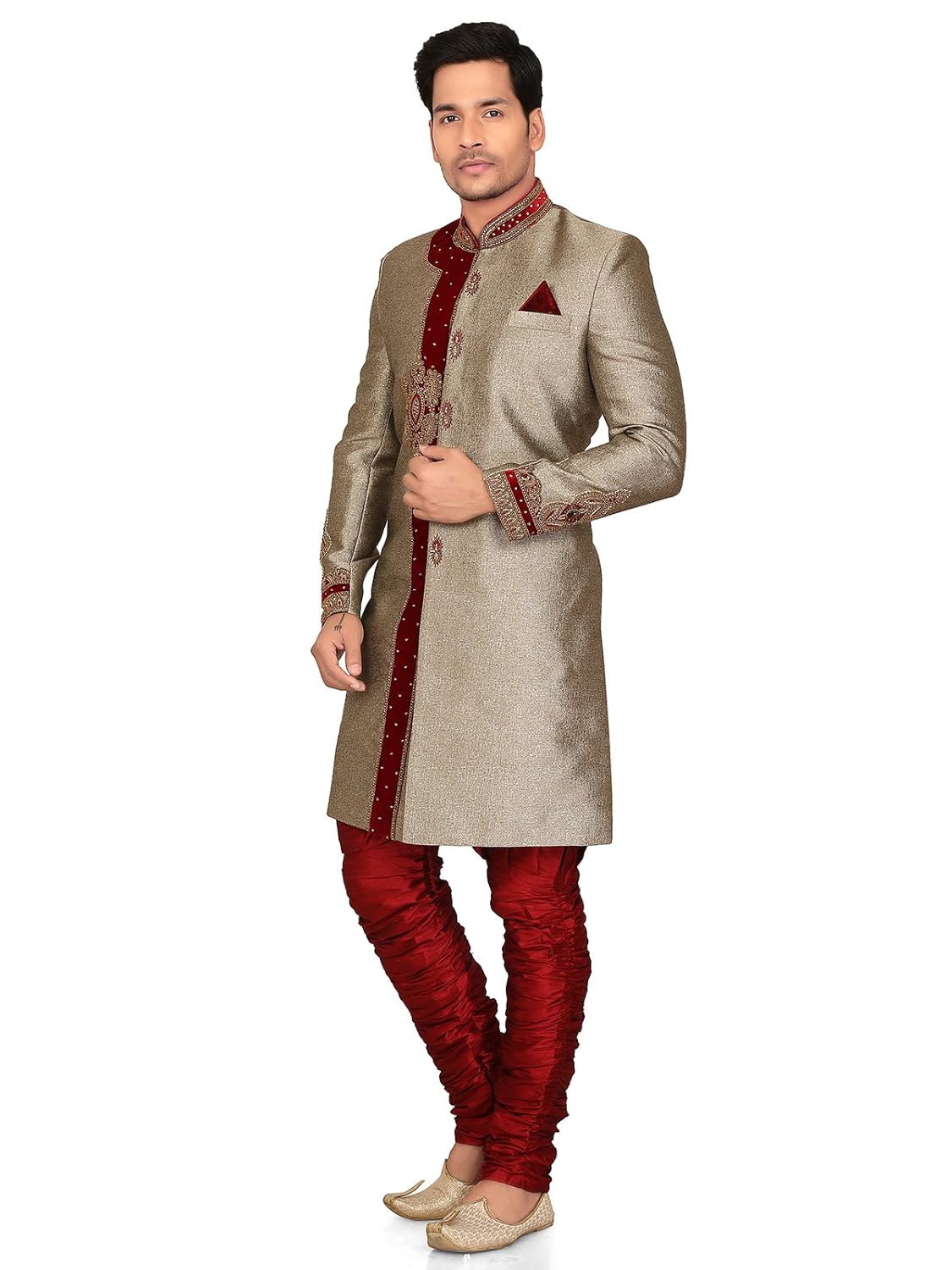 a.b.c. garments golden jute brijesh sherwani for men