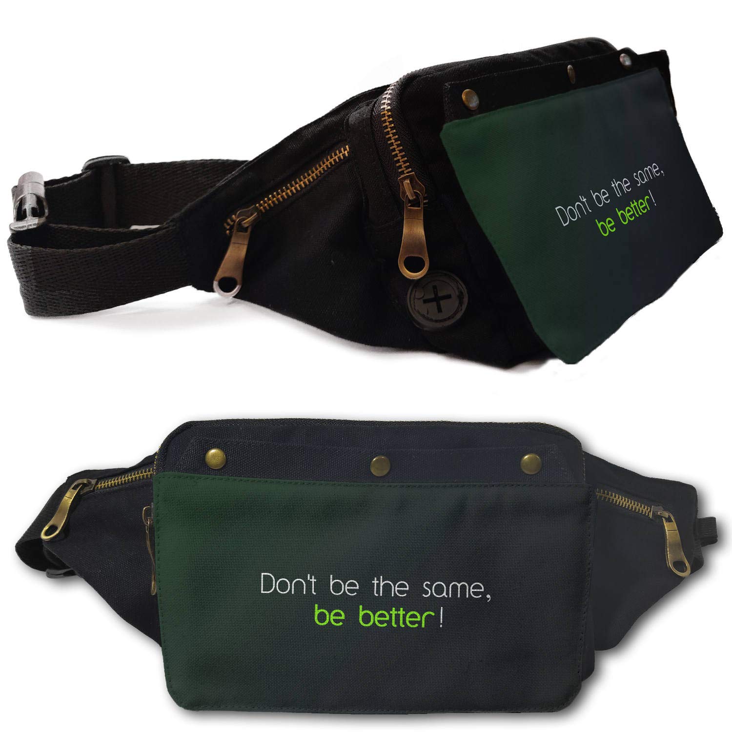 black designer bum bag