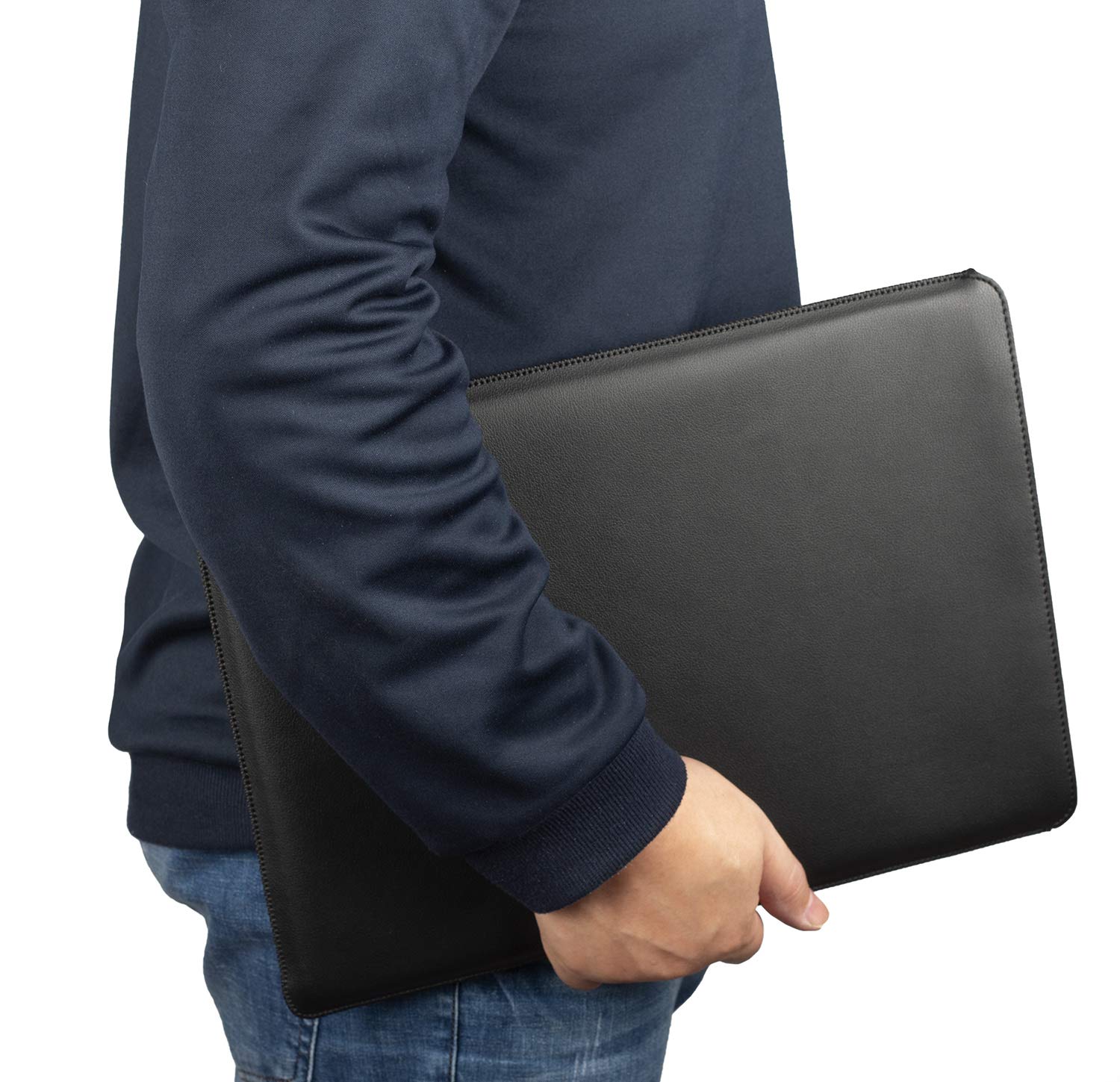 TYTX Leather Laptop Sleeve 13 Inch MacBook Air/Pro Protective Cover Case Fits Model A1932/A1989/A1708/A1706 (13 inch New MacBook, Black)