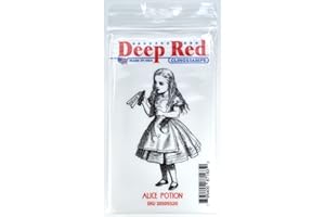 Deep Red Stamps Alice Potion Rubber Cling Stamp 1.8 x 3.1 inches