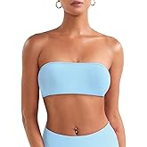 VOYJOY Impact Backless Bandeau Bra Workout Strapless Bandeau Basic Tank Top Adjustable Back