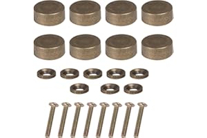 METANY 8PCS Decorative Caps Cover Nails Copper Mirror Screws Sign Holder Advertising Nails Cap Fasteners Hardware Vintage Bronzed for Mirrors,Tea Tables, Wardrobes, or Glass Furniture (12mm)