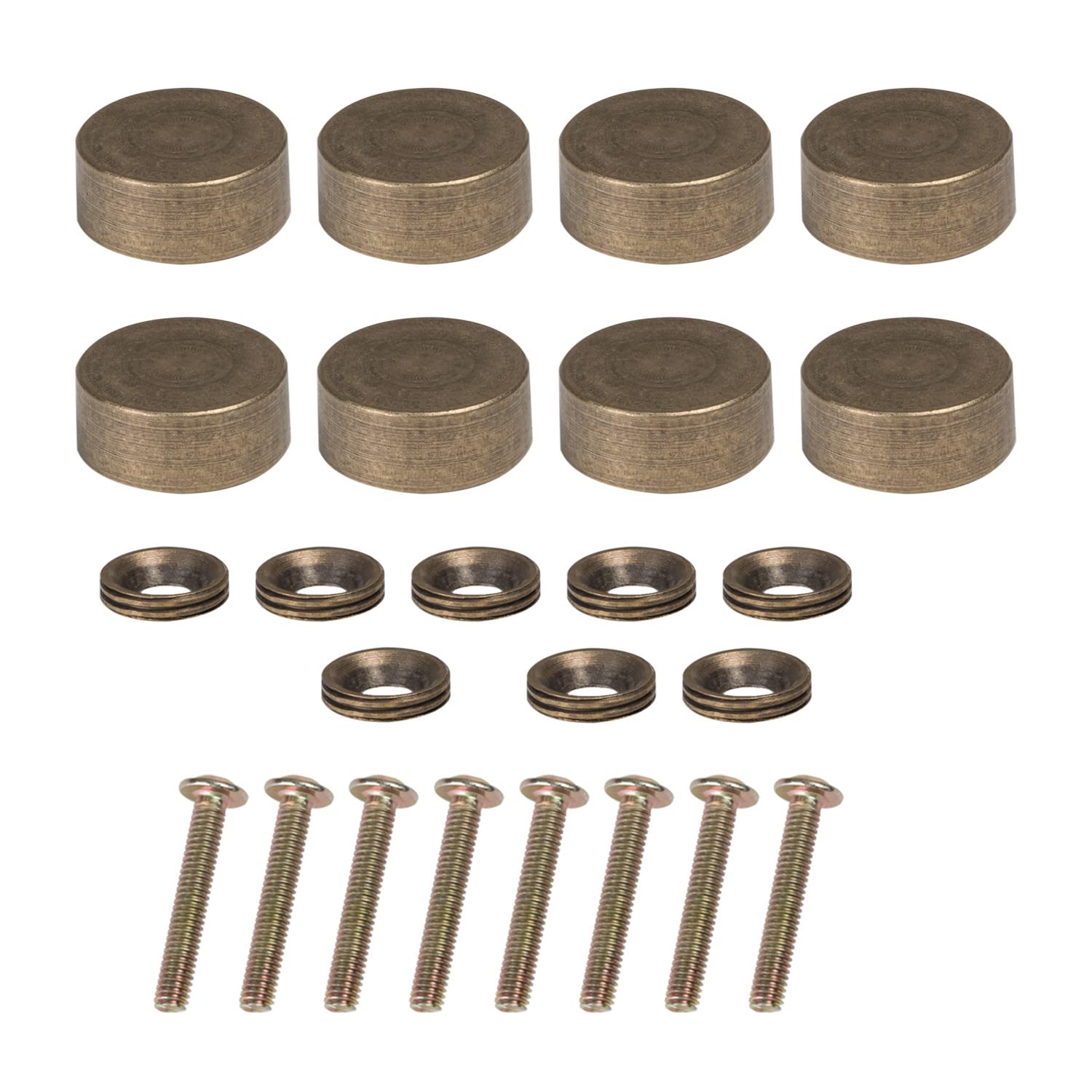 Metany 8PCS Decorative Caps Cover Nails Copper Mirror Screws Sign Holder Advertising Nails Cap Fasteners Hardware Vintage Bronzed for Mirrors,Tea Tables, Wardrobes, or Glass Furniture (12mm)