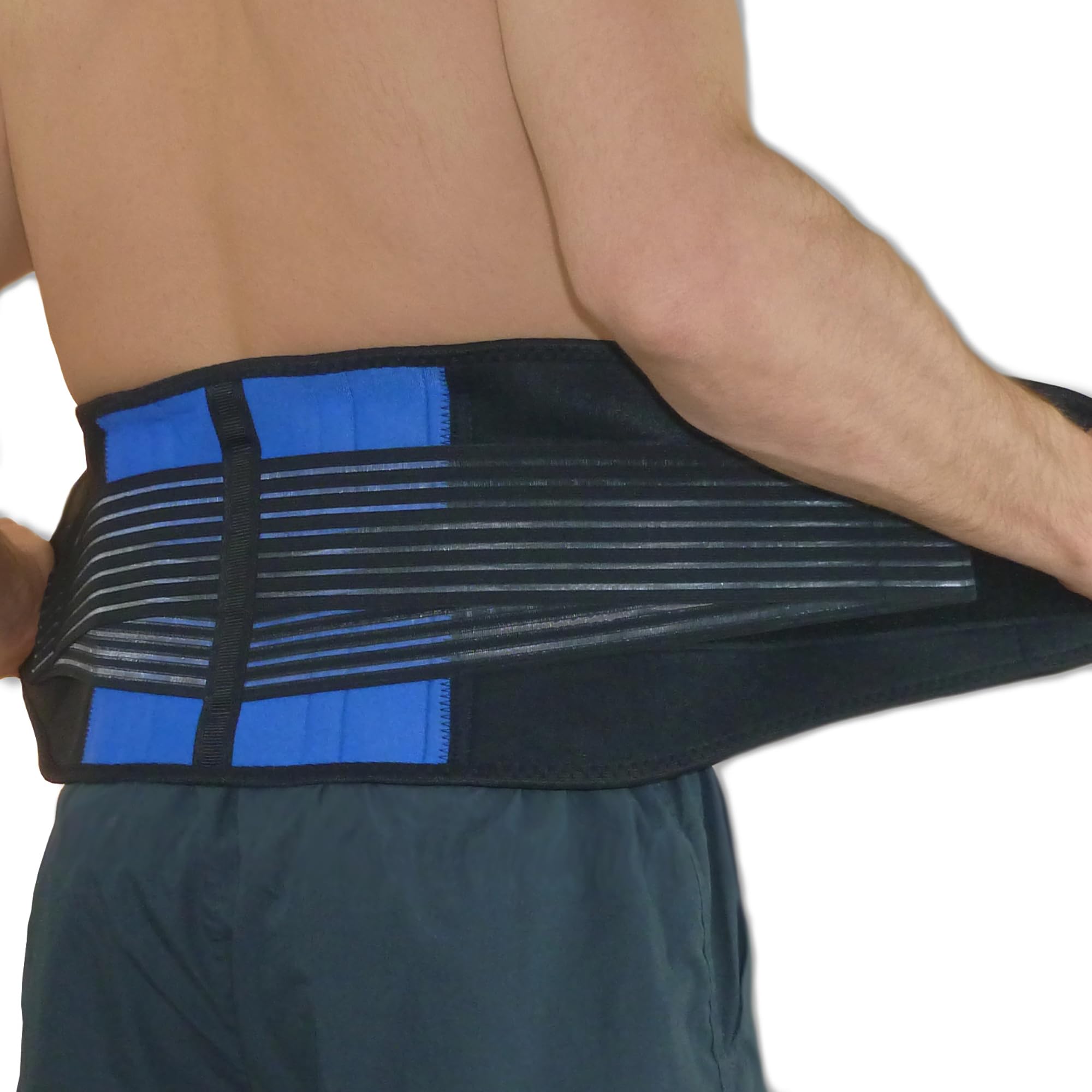 NeoPhysio Neoprene Double Pull Lower Back Support Lumbar Brace = M