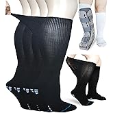 Aisesine Walking Boot Sock Replacement Extra-Wide Knee High Socks for Foot Brace,Fracture Boot Men & Women 2 Pairs