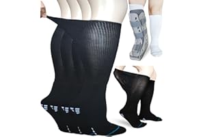 Aisesine Walking Boot Sock Replacement Extra-Wide Knee High Socks for Foot Brace,Fracture Boot Men & Women 2 Pairs