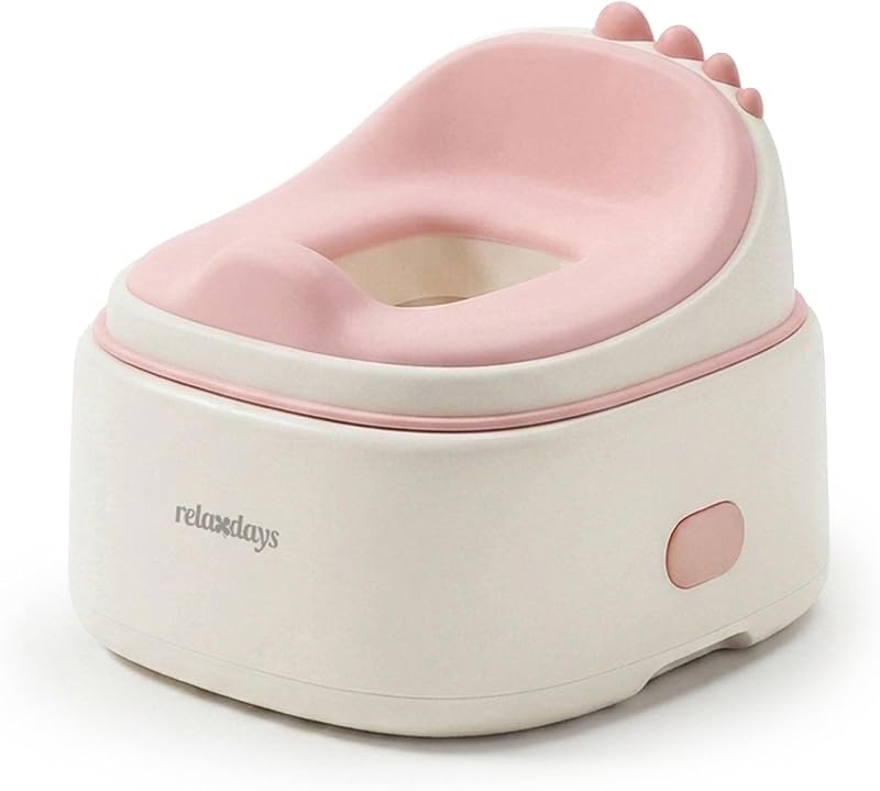 Penico infantil Dino 4 em 1, com tampa, 30x36,5x33,5 cm, cor-de-rosa