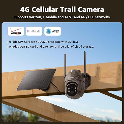Usogood 4G LTE Solar Cellular Trail Cameras, 360°Game Camera with - Main Image
