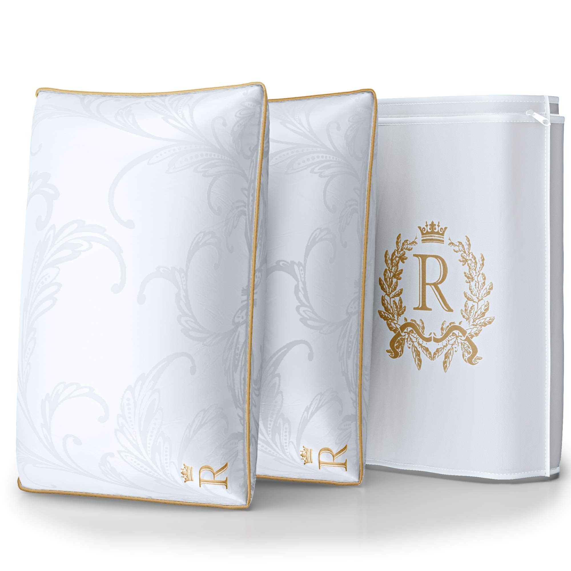 ROYAL THERAPY Queen Professional Hotel Pillows (2-Pack) - A Set of Premium Plush Gel Microfiber Down Alternative Hypoallergenic Bed Pillows Stomach & Back Sleepers