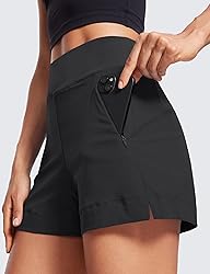 CRZ YOGA Women's Lightweight Mid Rise Hiking Shorts