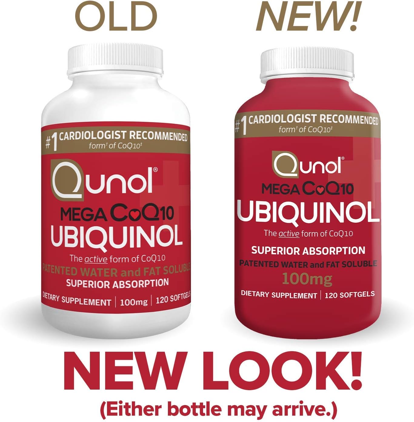 Qunol Mega Ubiquinol CoQ10 100mg, Superior Absorption, Patented Water and Fat Soluble Natural Supplement Form of Coenzyme Q10, Antioxidant for Heart Health, 120 Count (Pack of 1) Softgels: Health & Personal Care