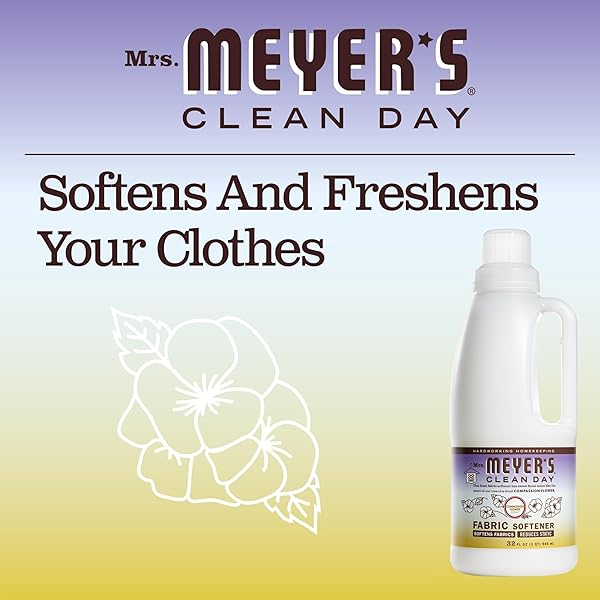 MRS. MEYER’S CLEAN DAY LIQUID FABRIC SOFTENER, INFUSED WITH ESSENTIAL OILS, PARABEN FREE, COMPASSION FLOWER, 32 OZ (32 LOADS)
