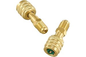 OMT A2L Refrigerant Adapter Set for R32 and R454B with Reverse Thread | Brass Construction; Zero-Leak Design; Vent Grooves; 1/4" LH Threads; Fitting Tool for HVAC Technicians
