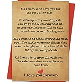 ICOOLYI Romantic Anniversary Cards Gifts for Wife, Husband, or Partner – Sentimental Love Card for Couples – I Love You Card for Him or Her – Thoughtful Wedding Anniversary Card Gift