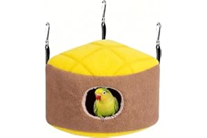 Small Winter Warm Bird Nest House, Parrots Bird Bed for Cage, Hanging Hammock Hideaway Hut, Gift for Budgerigar Lineolated Pa