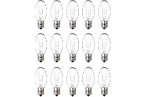Snnalosses Wax Warmer Bulbs - 15W C7 Replacement Bulbs for Scentsy Wax Melt Warmer, Himalayan Salt Lamps, Plug-in Diffusers - Warm White, Dimmable, 15 Packs