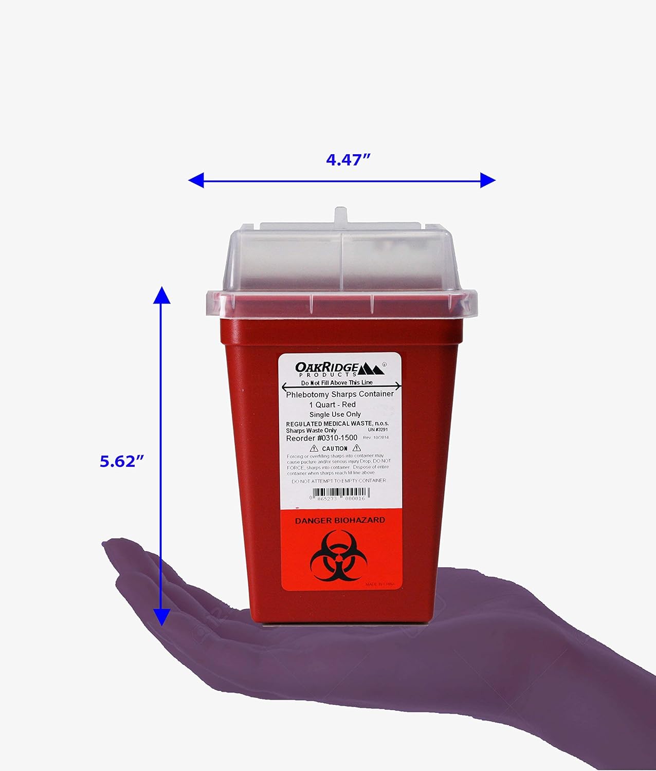OakRidge Products 1 Quart Size (Pack of 3) Sharps Disposal Container - Approved for Home use: Industrial & Scientific