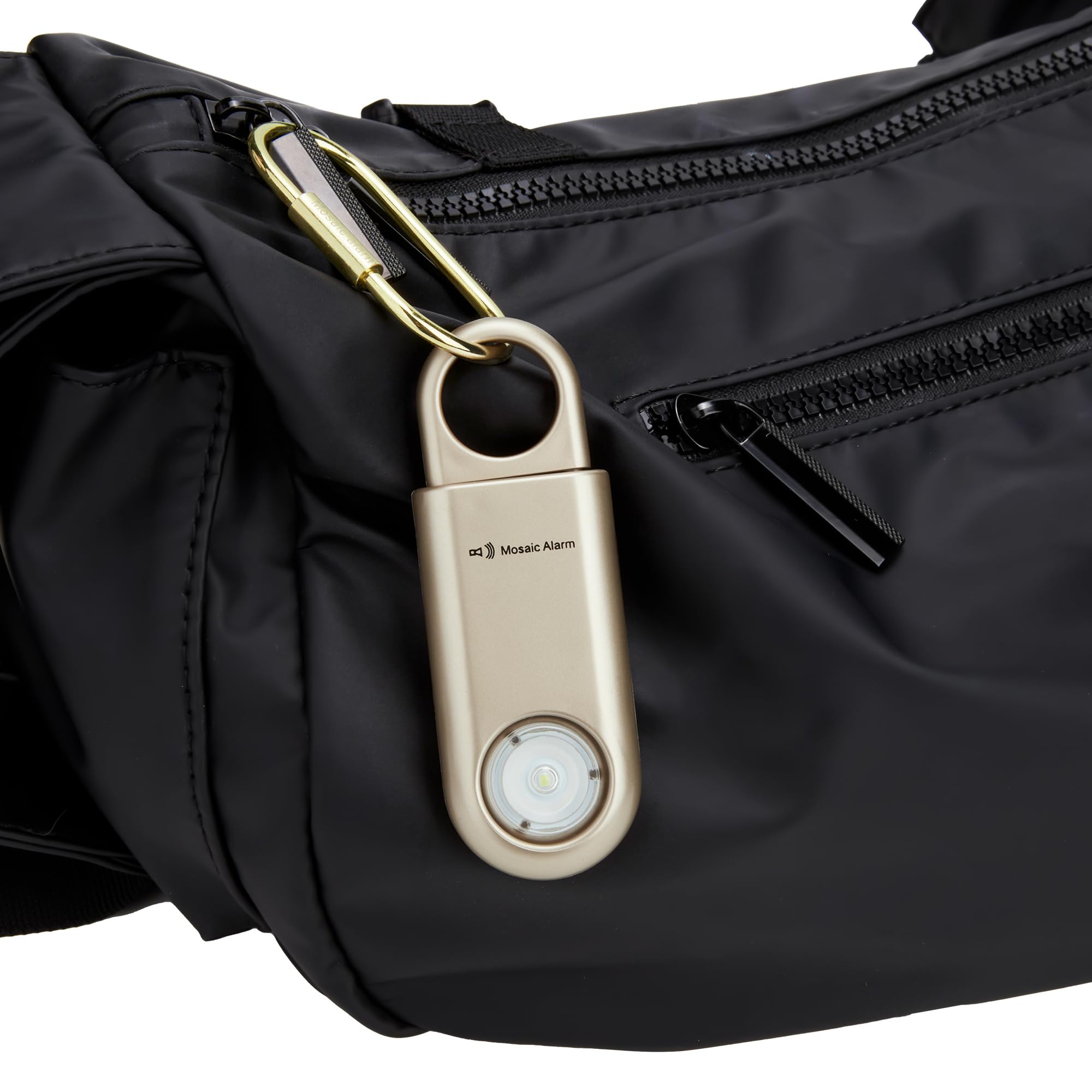 130dB Personal Safety Alarm Strobe Light. Loud Sound Keychain Siren with Carabiner for Women, School Children, Night Runners, Hiking. Bear Alarm Deterrent. SOS Emergency Self Defense Alerts. Gold