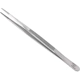 Scientific Labwares High Precision Stainless Steel Lab Tweezers/Forceps with Straight Broad Strong Point (6 in.)