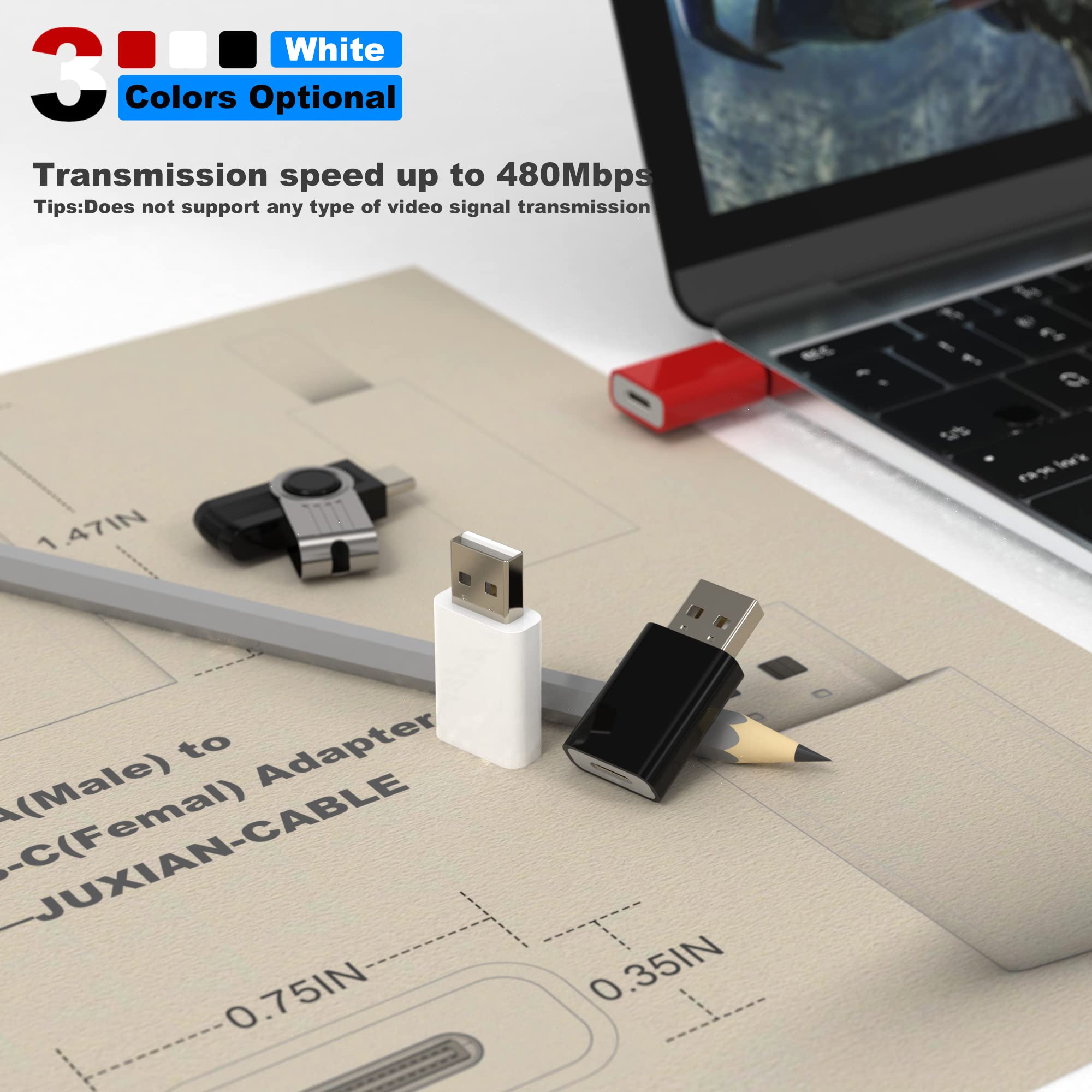 USB Male to USB C Female Adapter,Compatible with Apple Watch 7/8/9/10/Ultra/SE,USB Type-C to A Charger Cable Converter for iPhone 16 15 14 13 Mini Pro Max,iPad,Samsung Galaxy S25-S20,Pixel 9 8
