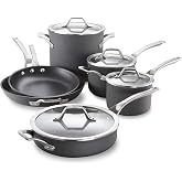 Calphalon 10-Piece Nonstick Kitchen Cookware Set Stay-Cool Stainless Steel Handles Dishwasher and Metal Utensil Safe Oven-safe up to 500 degrees F PFOA-Free Built to Last Black