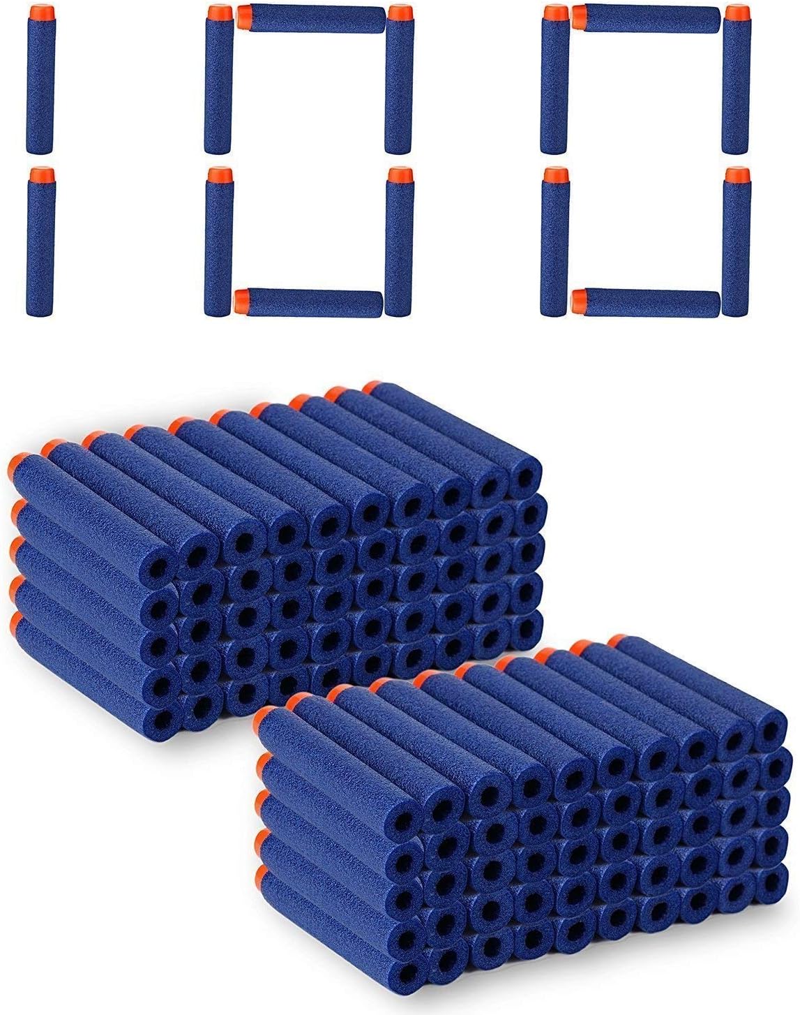 Happie Shop Plastic Foam Toy Bullet Dart Bullets for Nerf N-Strike Elite Guns (100 Pcs Foam Toy Bullet Dart Bullets - Blue)