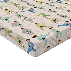 Ambesonne Sports Fitted Sheet, Cartoon Karate