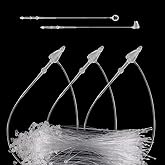 1000Pcs Hang Prices Tag Fasteners, 5 Inch Snap Lock Pins Plastic Tags for Clothing Mark Shoe Bag Jewelry Security Loop Fasteners Retail Store Supplies (Clear)