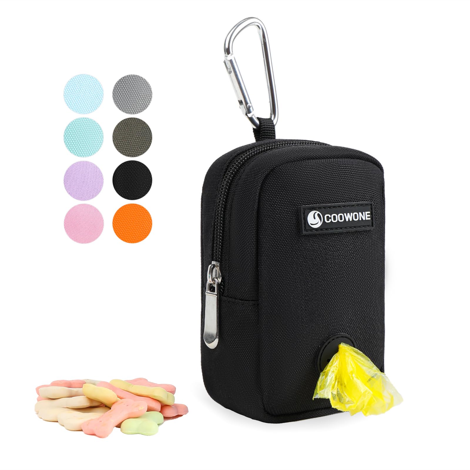 COOWONE Dog Treat Pouch Hands Free dog walking bag with Metal Carabiner, 900D Oxford Cloth Dog Poop Bag Holder for Pet Puppy Training Travel or Outdoor Camping