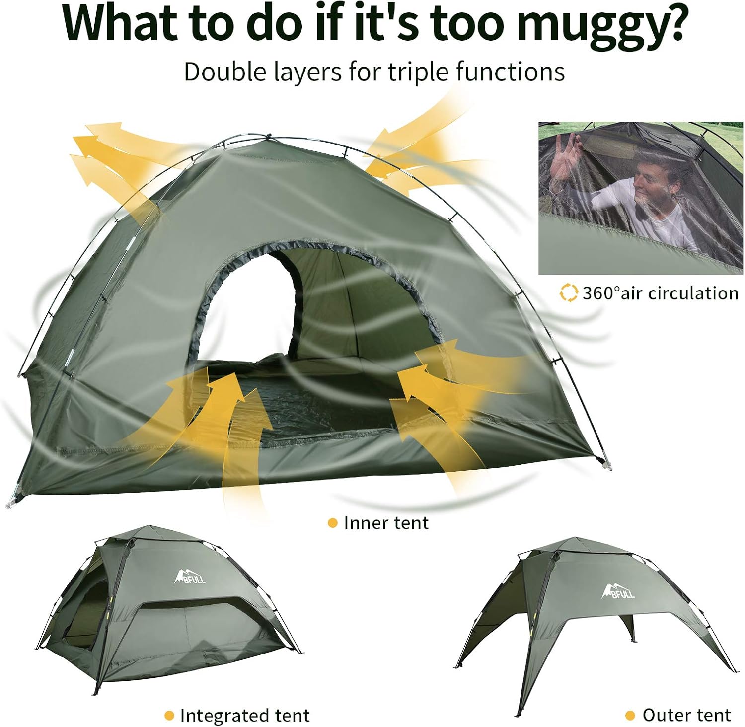 Camping Tents Sporting Goods BFULL Popup Family Camping Tent 45