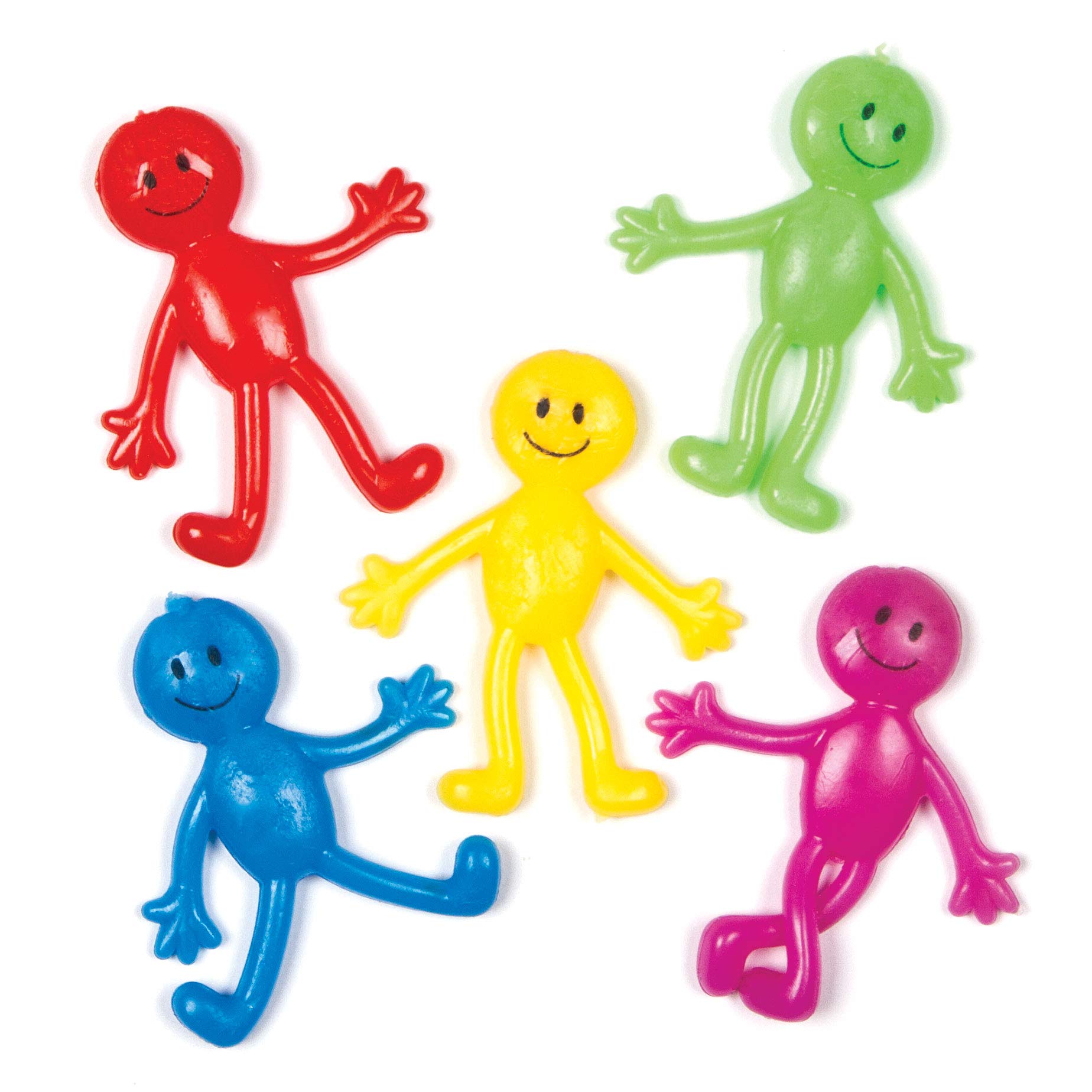 Baker Ross AG704 Happy Face Stretchy Men (Pack of 6) Party Bag Filler Small Toys for Kids