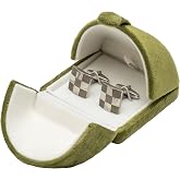 COWFEX Soft Velvet Small Cufflink Box for Men,Cuff Links Storage Box for Jewellery Display (Olive Green)