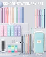 Four Candies Fourteen 39 PCS Cute School Supplies Pencil Case Blue view 6