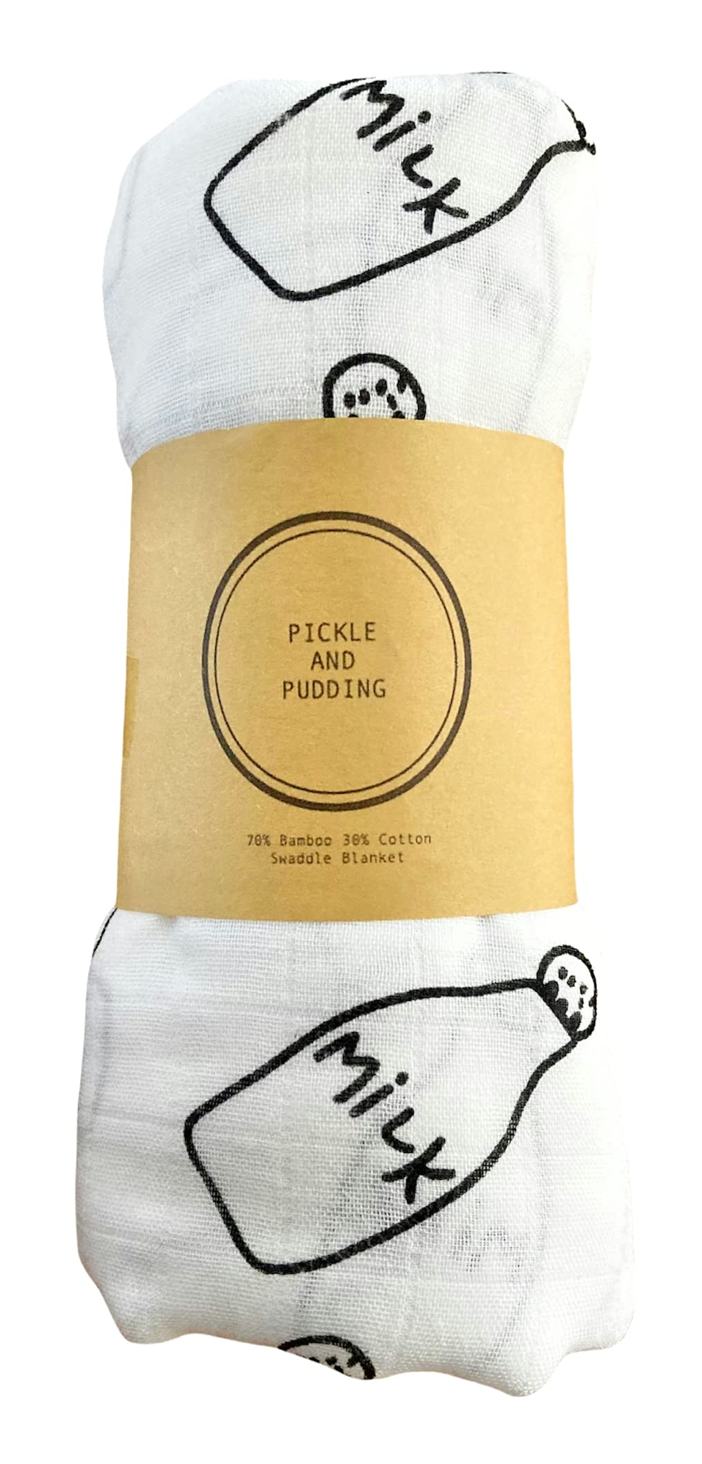 Bamboo Newborn Baby Muslin Swaddle Blanket Wrap - Extra Large Muslin for Boys and Girls- Milk Bottle Design