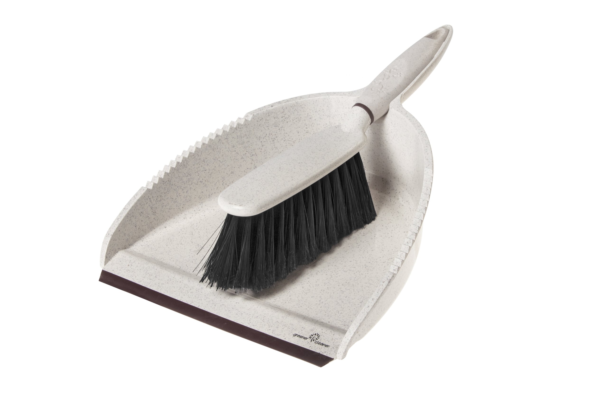 Greener Cleaner Premium Dustpan and Brush Set, 100% Eco-Friendly Recycled Wood and Plastic, High Quality Bristle Fibers, Easy collect rubber front edge, Patented Eco-Flex Technology, Comfort Grip Handle, Nesting Parts and Hanging Hole for Compact Storage, Choice of Popular Rustic Colors
