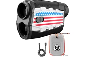ACPOTEL Golf Rangefinder LCD Display with Slope Golf Rangefinder Range Finder Golf Flagpole Lock Vibration | Rechargable Disc Golf Range Finder