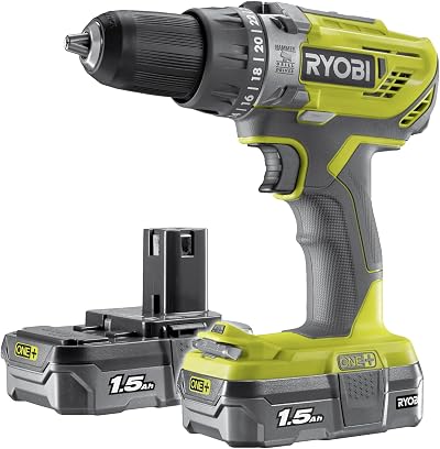 Ryobi 18V One Plus Cordless Comb i Drill Starter Kit 2x1.5Ah Batteries Hyper