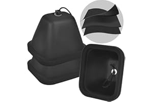 ANKHOH Outdoor Faucet Covers for Winter, Hard Spigot Cover Insulated for Freeze Protection Outside Water Protector Hose Bib Closure Reusable- Black(2Pack)