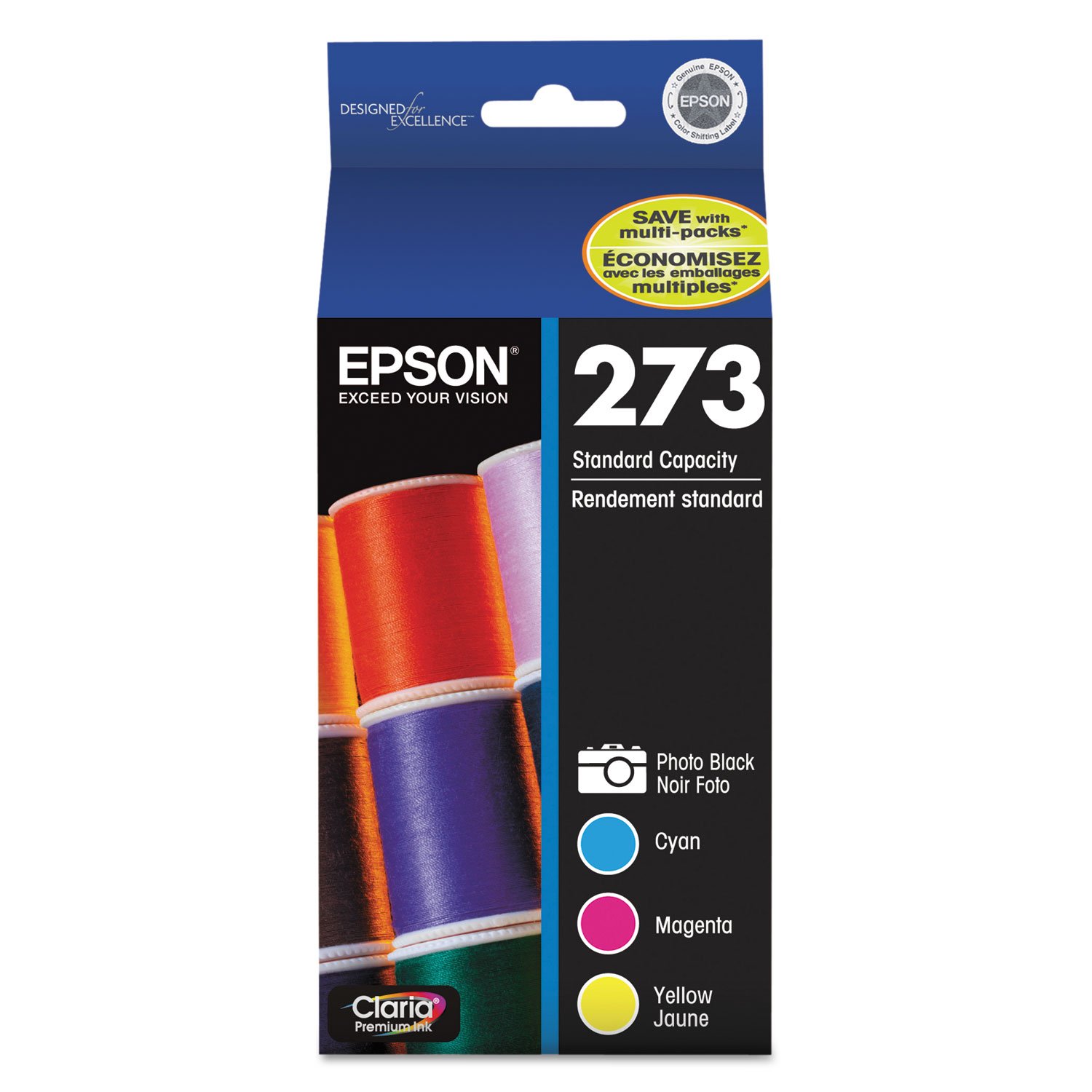 Photo 1 of EPSON 273 Claria Ink Standard Capacity Photo Black & Color Combo Pack (T273520-S) Works with Expression Premium XP-520, XP-600, XP-610, XP-620, XP-800, XP-810, XP-820