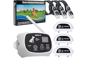 Wireless Dog Fence, Electric Dog Fence & Training Collar, Vibration & Shock, Waterproof Rechargeable Receiver, Large Signal R