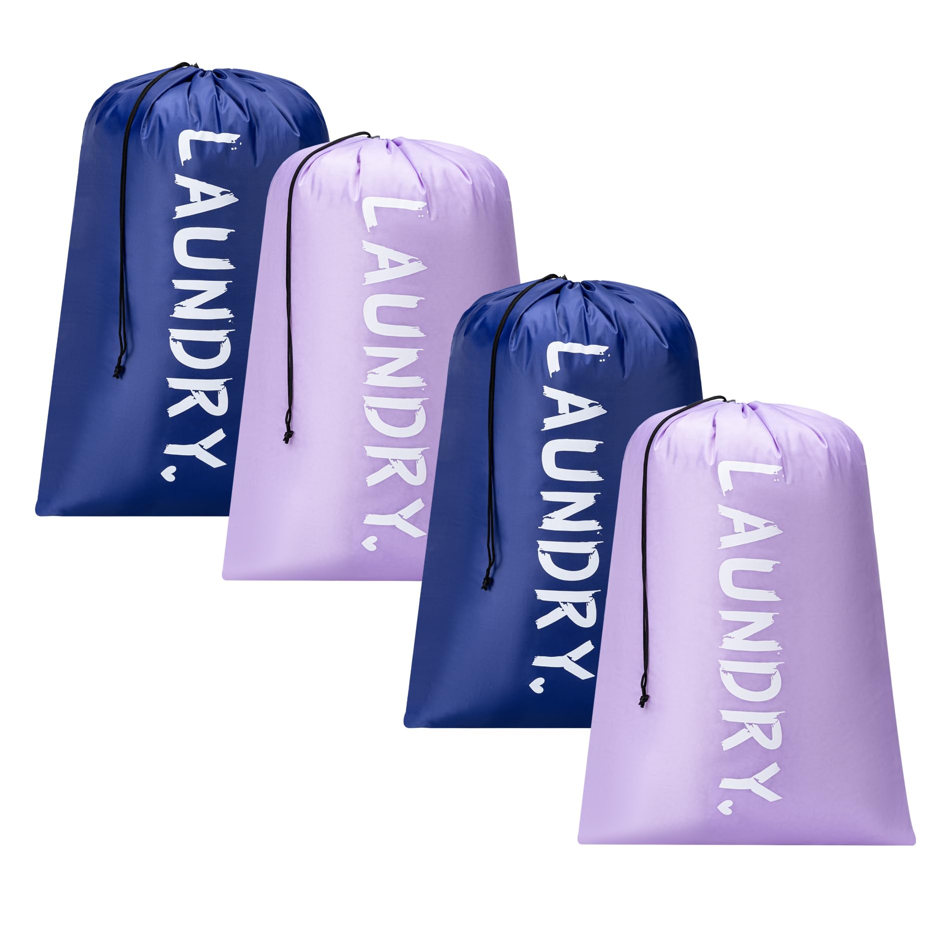 Photo 1 of 4 Pack XL Travel Laundry Bag, Machine Washable Dirty Clothes Organizer with Drawstring,Large Enough to Hold 4 Loads of Laundry, Easy Fit a Laundry Hamper or Basket Travel Essentials 24" x 36"