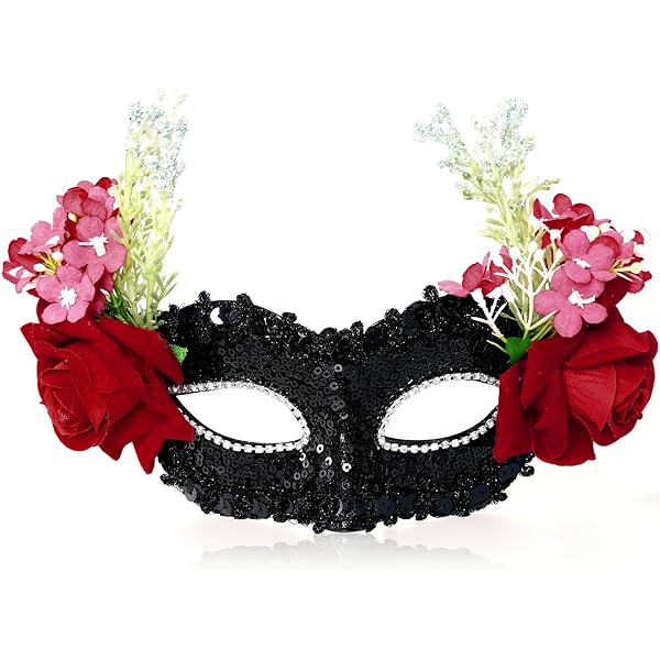 Damen-Maske Mit Rosenblüte & Spitze – Elegante Maskerade-Maske Für Cosplay, Party & Festival