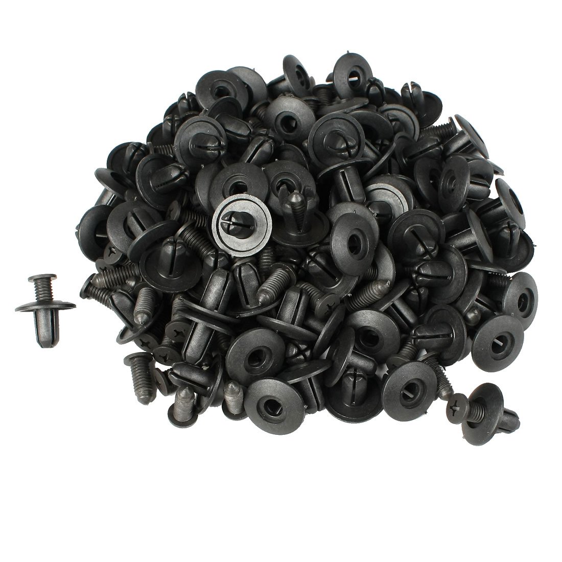 sourcingmap 100 Pcs Black Car Fender Plastic Rivet Fastener for 8mm Dia Hole