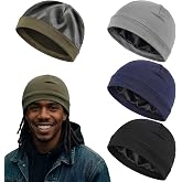 Unittype Satin-Lined Skull Cap | Satin Interior Lined Beanie Cap, Silk Skull Cap, Sleep Hat for Men Women Hair Protection, Breathable Stretch Fit
