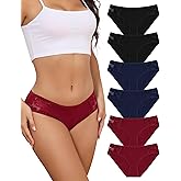LEVAO Womens Cotton Bikini Panties Soft Stretch Ladies Panty Low Waist Multipack Stretch Cheeky Underwear S-2XL