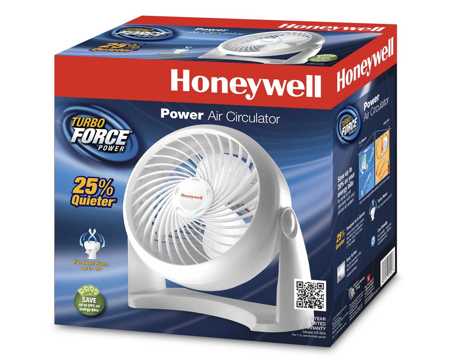 Honeywell HT900 TurboForce Air Circulator Fan Black Quiet Cooling