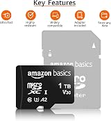 Amazon Basics microSDXC 1TB with Adapter U3 A2 100 MB/s Read view 2