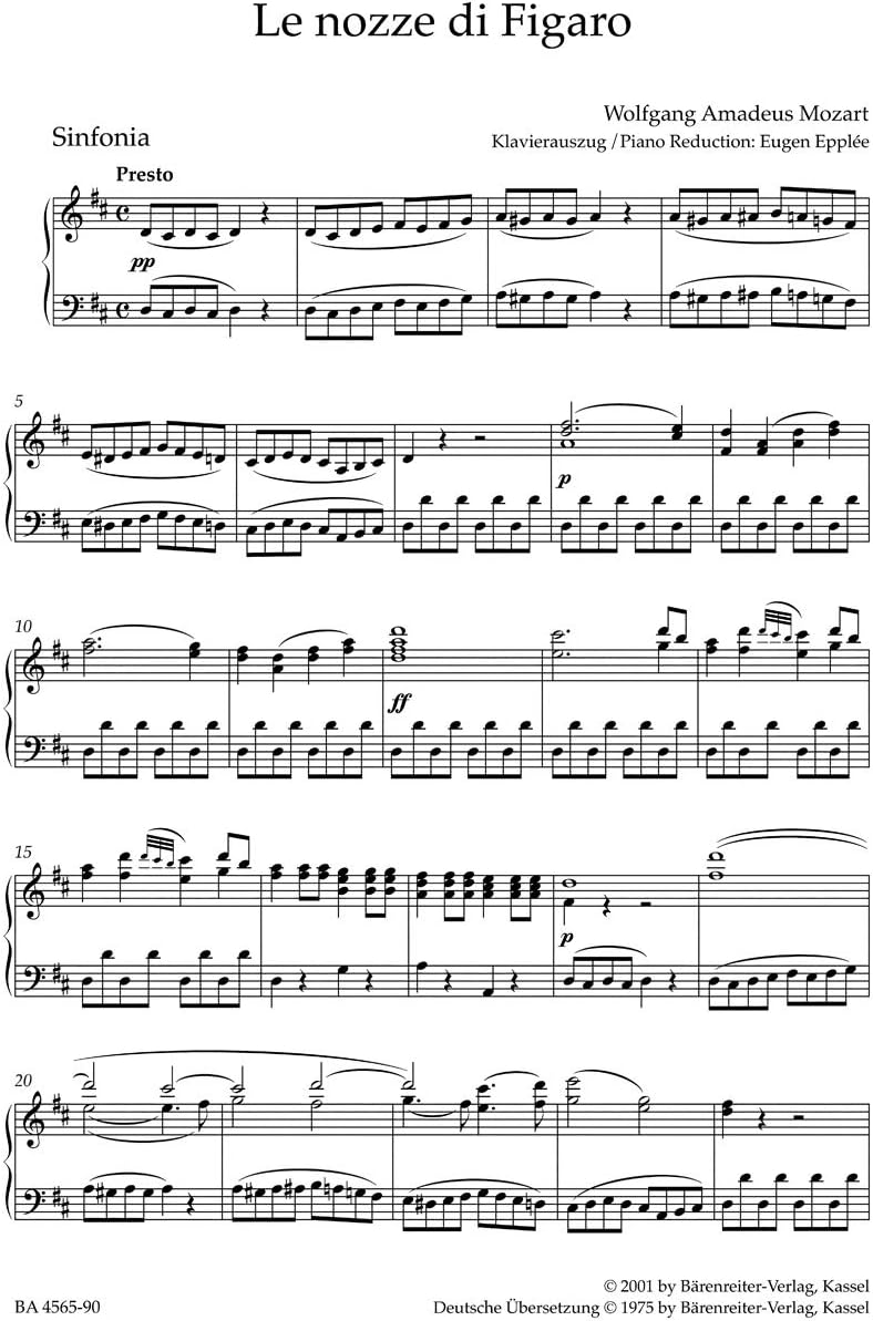 Le nozze di Figaro (ital./dt.). Opera buffa in quattro atti. Honolka-Übers. (geb.) KV 492: Die Hochzeit des Figaro. Opera buffa in 4 Akten. KV 492 - Image 4