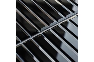 Miscasa Peel and Stick Black Mirror Strip Backsplash Tile, Self Adhesive Reflection Mirror Tiles Stick on Accent Wall Border Kitchen Bath Backsplash, Mirror Border (5 Pieces)