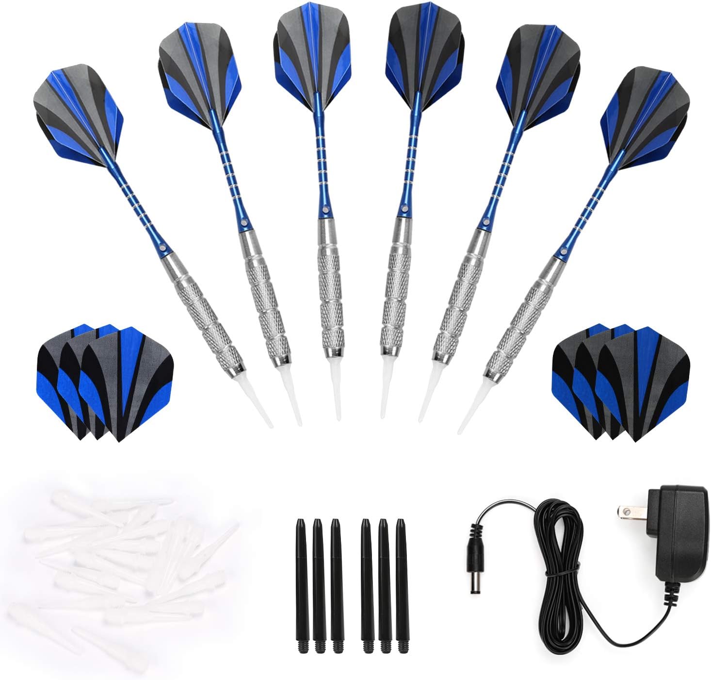 Biange Electronic Dart Board, Dartboard Set 13.5” Target Area Digital Soft Tip Dartboards 27 Games and 243 Variants with 6 18g Darts, 4 LED Displays, Spare Tips, Flights Support up to 16 Players : Sports & Outdoors